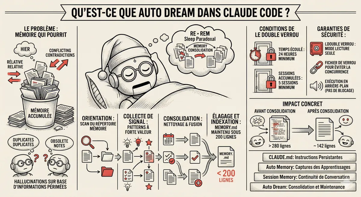 Claude Code Dream et Auto Dream : la consolidation automatique de la mémoire