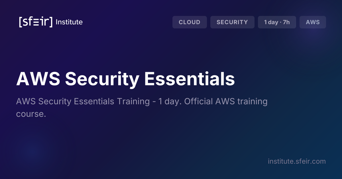 AWS Security Essentials | SFEIR Institute