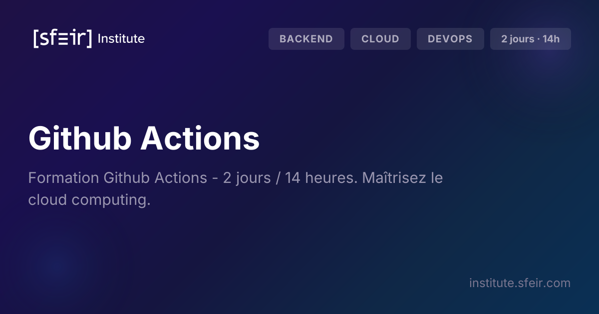 Github Actions | SFEIR Institute