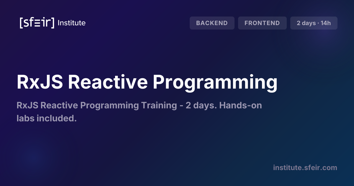 RxJS Reactive Programming | SFEIR Institute